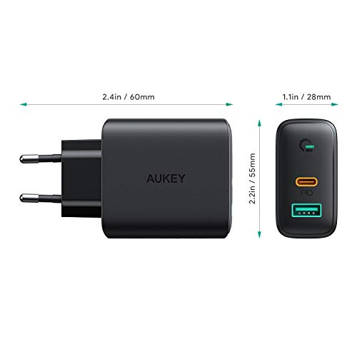 AUKEY USB C Ladegerät 60W Power Delivery, USB-C Netzteil mit Dynamic Detect & GaN Tech, USB C PD Ladegerät für 13''MacBook Pro, iPhone 11 Pro, AirPods Pro, Google Pixel, iPad, Nintendo Switch usw. – Bild 5