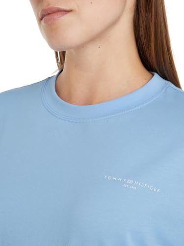 Tommy Hilfiger Damen T-Shirt Kleid Baumwolle, Blau (Vessel Blue), XXS – Ansicht 3