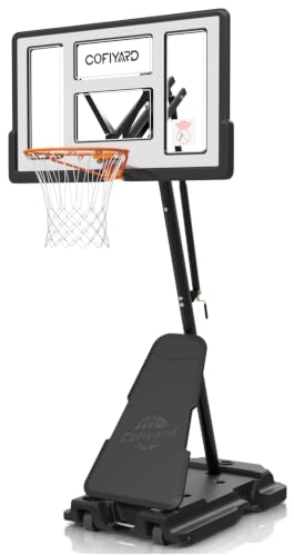Image of Cofiyard Basketball Hoop Outdoor with 44 /48 /54 Inch Shatterproof Backboard,10FT Height Portable Basketball Hoop with Sandbag, Adjustable Basketball Goal with Wheels