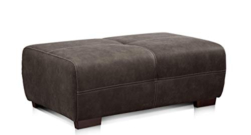 Cavadore Hocker Mavericco / XXL Sofa-Hocker in Lederoptik / Industrial Style / Passend zu Big Sofa und Ecksofa Mavericco / 108 x 71 x 41 cm (BxHXT) / Mikrofaser Anthrazit