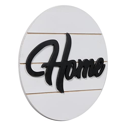 Wall Hanging Modern Rustic 3D Home Sign 10", Shiplap Farmhouse Wood Round Welcome Sign For Front Door, Handmade Wooden Signs For Home Decor Thanksgiving Christmas Housewarming Gift Bedroom Fireplace #TOP5