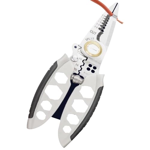 Pelacables, herramienta de alambre multifuncional de 185 mm/7, herramienta de pelado de cables eléctricos, cortador de alambre de punta larga para pelar, cortar cables