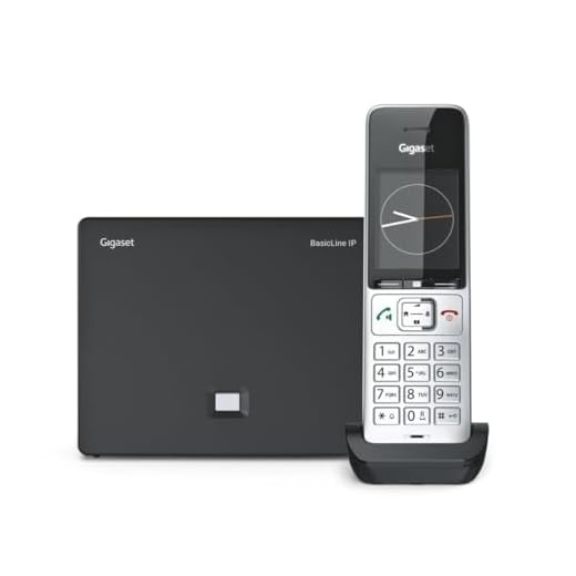 BasicLine IP + COMFORT 500HX – Base per telefonia via Internet, abbinata a un ricevitore HX, qualità vocale HD, Made in Germany, argento-nero [Compatibile in DE, IT, FR, NL, BE, ES, CHE]