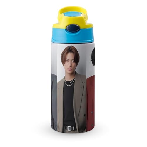 平野紫耀・神宮寺勇太・岸優太 子供 水筒 ウォーターカップ 魔法瓶 スポーツボトル ポップアップ 漏れ防止 ステンレスボトル ティーカップ 保温 保冷 携帯便利 旅行 通勤 通学 大人 子供用 人気 プレゼント 350ml