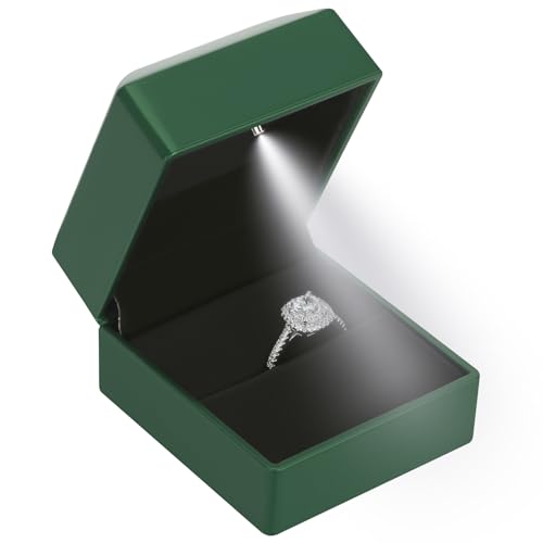 LED Ring Earring Box for Proposal, Wedding...
