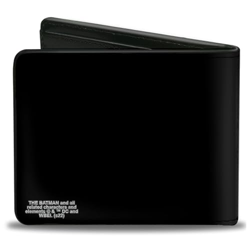 DC Comics Wallet, Bifold, The Batman and Batcycle Pose Black White, Vegan Leather2