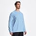 LOOGU Sun Hoodie UPF 50+ Shirts Long Sleeve Rash Guard Sun Shirts for Men Fishing Hiking Surfing Swimming Blue