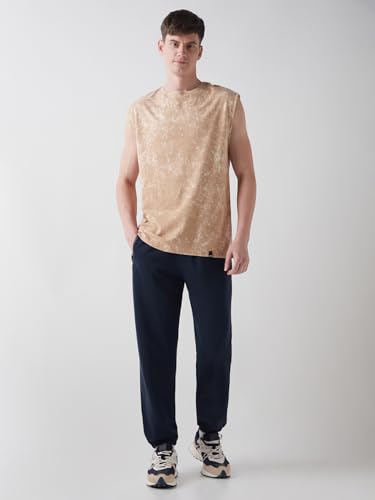 Image of Bewakoof Men's Solid Oversized Fit Cotton Joggers
