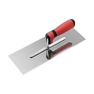 HOUSEEN Plastering Trowel, 11.81″x3.94″ Stainless Steel Flat Finishing Trowel with Soft Rubber Handle, Lightweight Concrete Cement Drywall Tile Masonry Construction Hand Tool (11.81inch)
