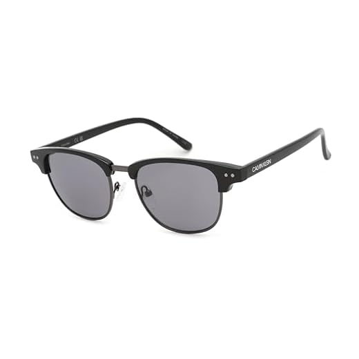 Calvin Klein Óculos de sol quadrados masculinos Ck20314s, Preto brilhante/fumê sólido, One Size