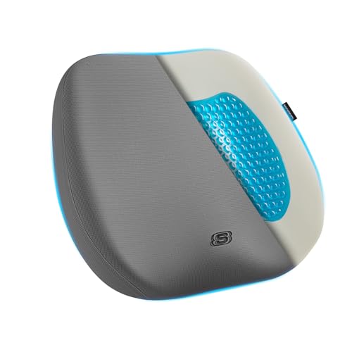 Image of Skechers Seat Cushion Premium Gel & Memory Foam-Office Chair Cushion for Tailbone Pain Relief,Butt Pillow for Office Chair,Car seat Cushion,Long Sitting Office Workers,and Car Drivers,Gray