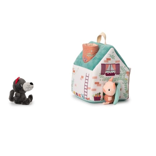 LILLIPUTIENS - Maison du Loup et des 3 Petits cochons - Jouet en Tissu inspiré du célèbre Conte...
