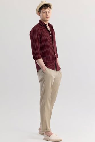 Image of SNITCH Solstice Maroon Stripe Shirt