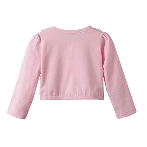 Image of Girl Lace Bolero Cardigan Shrug - Little Girl Long Sleeve Shrug Sweater with Pearls 2-11 Years