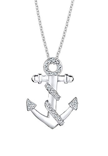 Preisvergleich Produktbild Elli Halskette Anker Meer Swarovski® Kristalle 925 Silber