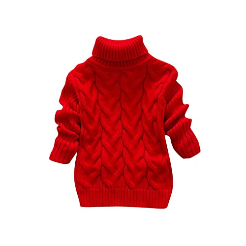 Turtleneck Sweaters for Girls Cable Knit Solid Long Sleeve Chunky Warm Fall Pullover Tops Toddler Winter Clothes