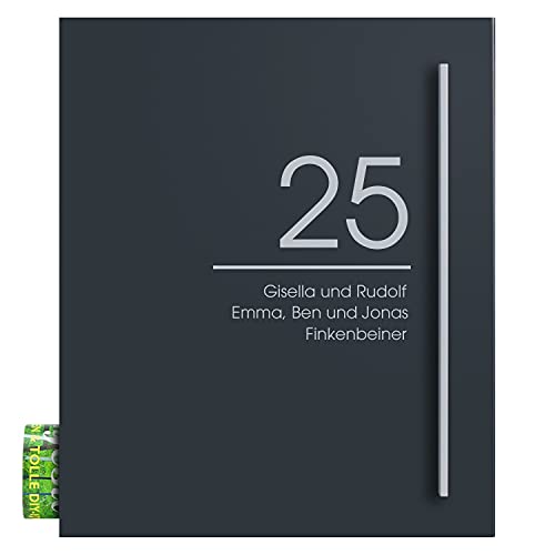 Briefkasten mit Zeitungsfach anthrazit seidenglanz (RAL 7016) MOCAVI Box...