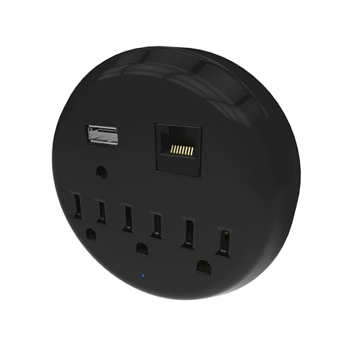 Liberty Safe Black Safe Power Outlet Kit - Gun Safe Accessory - USB Port - Ethernet Port - For Home and Gun Safe