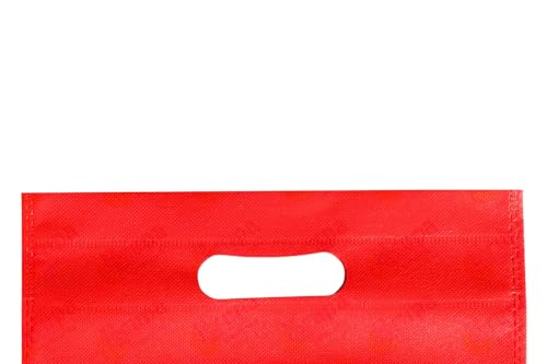 Image of V4L RED Color D-Cut Cloth Carry Bag, Handle Bag, Shopping Bag, Daily Use Bag, Gift Bag (13X18, Pack of 25)