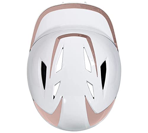Champro Rise Pro Girls Softball Batting Helmet With Face Guard - Girls Softball Helmets - Bio Fresh/Dri-Gear Moisture Wicking Pad Liner - White/Rose Gold, Junior #TOP2