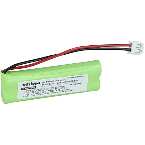 vhbw 1 x bateria kompatybilna z Medion MD82973, MD83024, MD83173, Life S63062, S63065, S63072 telefon stacjonarny (500 mAh, 2,4 V, NiMH) - zamiennik do GP1010, GPHC05RN01, VTHC04RN01, VTHC04RN0001 0 0