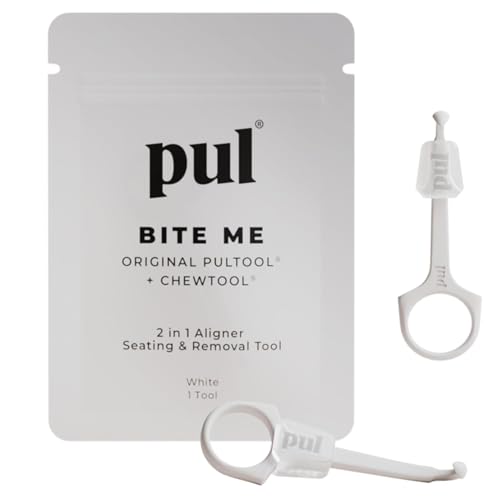 Image of PUL 2 in 1 Clear Aligner Chew and Remover Tool - White | Chewie Combo + Orthodontic Remover | Reusable and BPA Free for Invisalign