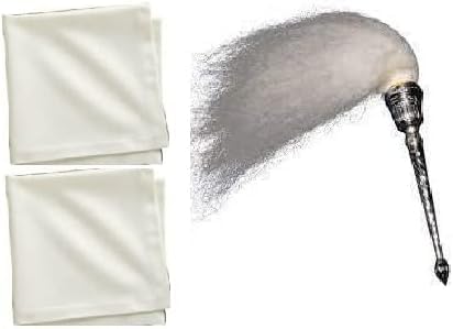 Sukhasan Sahib Chaur Sahib lot de 2 grands fouets coton blanc rituel