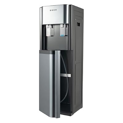 Bottom Loading Water Cooler Dispenser for 5 Gallon Bottles - 2-Temp (Hot & Room Temperature) Freestanding Dispenser with Overload & Dry Burn Protection, Easy Refill, for Home, Office (Dark Gray)