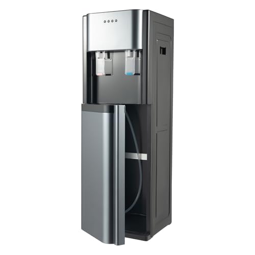 banborba Bottom Loading Water Cooler Dispenser for 5 Gallon Bottles and Below - 2 Temperatures with Hot & Cold Spouts, Over-Temperature Protection, and Anti-Dry Burn Protection - Dark Gray