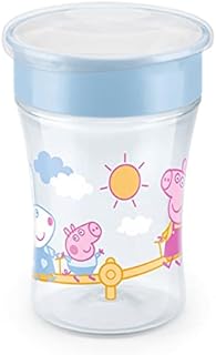 NUK Peppa Magic Cup 230 ml, krawędź do picia 360°, uszczelniająca silikonowa tarcza, od 8 miesięcy, nie zawiera BPA