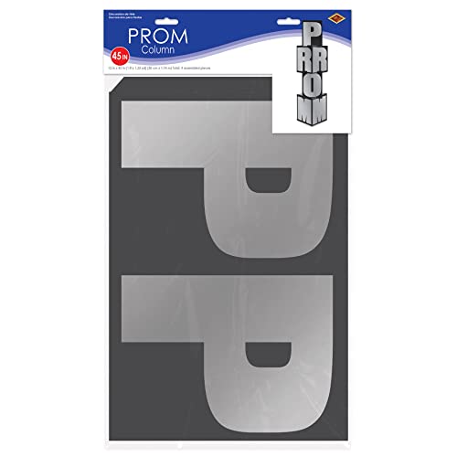 Image of Beistle Prom Column, 12 inch x 3' 9 inch, Black /Silver