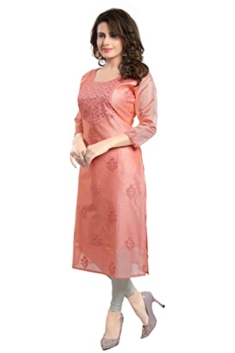 Image of DARIKA Designer wear Silk Kurti for Women Solid in Plus Size & Small Size.