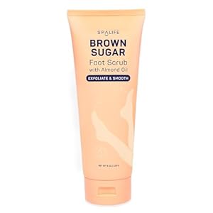 SpaLife Beauty Brown Sugar Foot Scrub â Exfoliating Foot Treatment for Dryness & Roughness â Sugar Scrub for Feet â Made with Shea Butter & Sweet Almond Oil to Soften & Smooth Skin