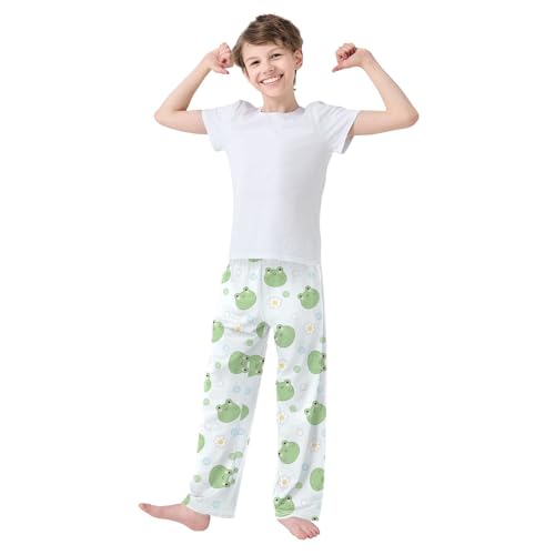 Frog Faces Flower Dots Boys Pants for Kids Jogger Pants with Pockets S-XL2