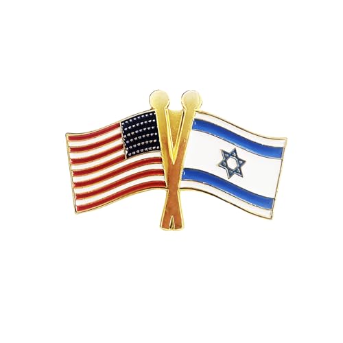 Israel & USA Flag Lapel Pin by Rite Lite I I Stand with Israel Flag Pin America National Country Jewish Gifts Judaica Die-Cast Metal & Enamel Pin Badge Pins for Suits, Jackets & Formal Wear