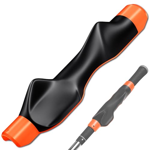 Ncultro Golf Grip Trainer, Grip Trainer for Golf Clubs - Right Hand Golf Training Aid with Ergonomic Design, Corrects Golf Grip Posture and Improves Swing Accuracy, Orange Red