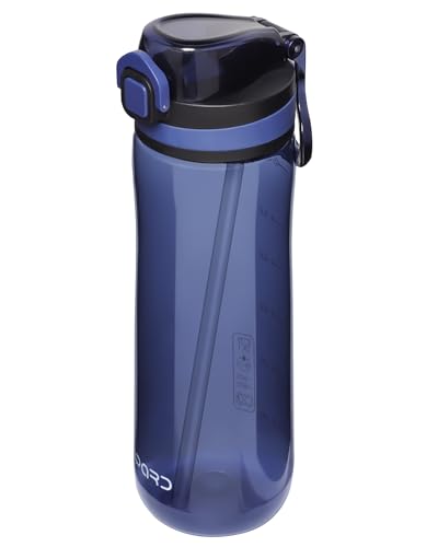Opard 700 ml/1000 ml Water Bottle with Straw Cap, Dishwasher Safe, BPA-Free, Leak Proof Flip Top Bottle