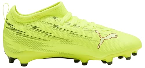 PUMA Ultra 6 Match FG/AG JR Chaussure de Football, Yellow Alert Black-Glowing Red-Lime Squeeze, Pointure 34, Yellow Alert PUMA Squeeze Squeeze Noir/Rouge, 34.5 EU