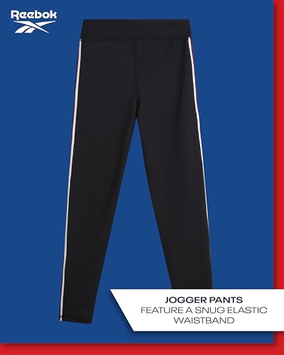 Reebok Active Girls Leggings Set - 3 Piece Athletic Crew Neck Short Sleeve TShirts Sweatshirt and Legging Pants for Girls4