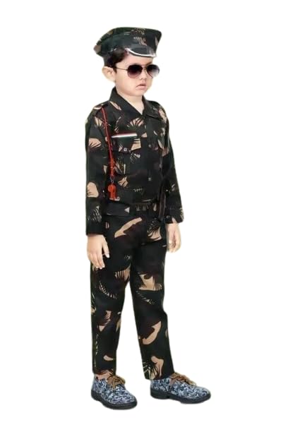 Polyester Kushi Lifestyle (Army-Dress) National Hero Indian Soldier Military Professional Fancy Dress Costume For Kids Boys Girls (3-4 Year) (B0CHB423ZZ) Amazon Price History, Amazon Price Tracker