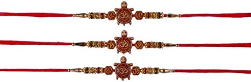 Rakhi Set Rakhi Set of Three with Lucky Tortoise and OM Design Rakhi Thread Rakhi Braclet Rakhi for Brother Rakhi for Kids Rakhi for Bhaiya Bhabhi Rakshabandhan Gift