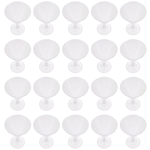 EXAOMBLE 20個 使い捨てプラスチックシャンパングラス 厚手で変形しにくいパーティーカップ おしゃれで滑らかな手触り 飲み物に バーやレス