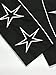 ZAFUL Men's Star Side Striped Casual Pants Y2K Lightweight Drawstring Dance Pants Baggy Fashion Straight Leg Pants Black L