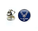 Airforce Tie Tack, Personalized Silver Plated Handmade US Military Air Force Tie Pin, gifts for men