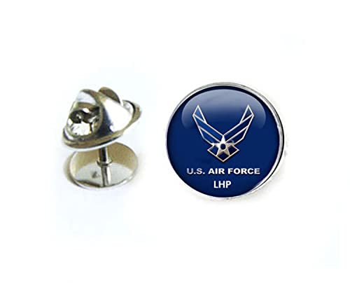 Airforce Tie Tack, Personalized Silver Plated Handmade US Military Air Force Tie Pin, gifts for men