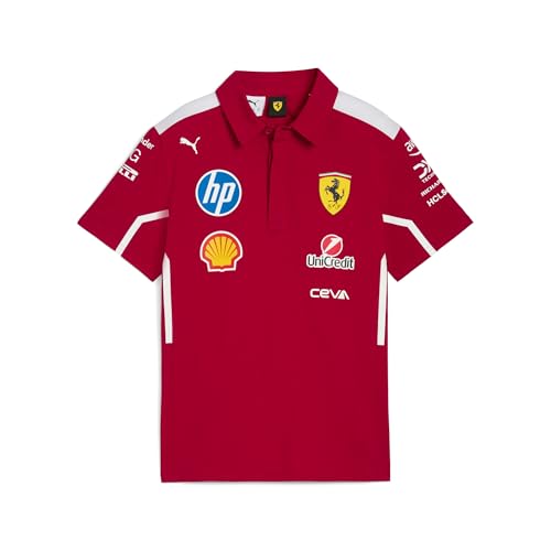 Polo Équipe Ferrari F1 Enfant 2025 Puma rouge respirant anti-décoloration