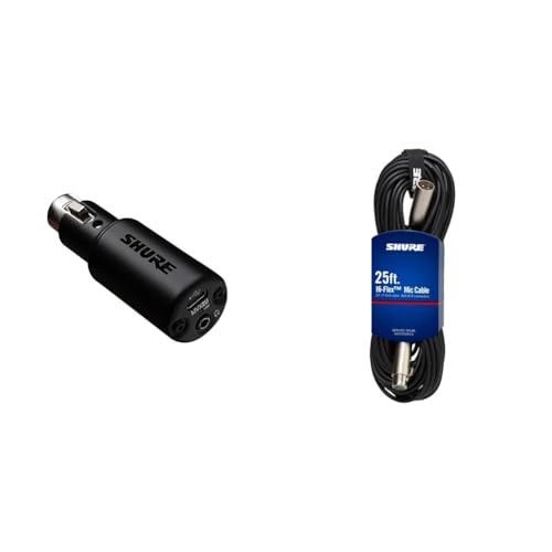 �ySHURE �V���A MVX2U �f�W�^���I�[�f�B�I�C���^�[�t�F�[�X + C25J XLR �}�C�N�P�[�u�� �Z�b�g�z MVX2U �f�W�^���I�[�f�B�I�C���^�[�t�F�[�X �w�b�h�z���o�͕t��XLR-USB�ϊ��A�_�v�^�[ + C25J XLR �}�C�N�P�[�u�� 7.