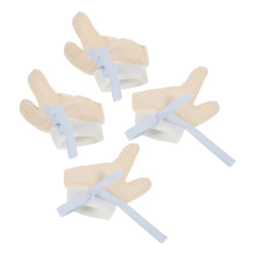 Toyvian 2pairs Boy Girl Finger Guard Gloves for Thumb Sucking Boy Girl Mittens Yarn Full Coverage Design for Safe Against Finger Biting