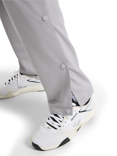 Reebok Men’s Classics Basketball Matte Snap Pant, Standard Fit, 31” Inseam, Lightweight Poly Fabric, Leisure Grey, X-Large - image 5