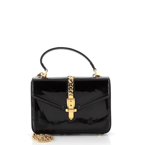 Gucci, Pre-Loved Sylvie 1969 Top Handle Bag Patent Mini, Black